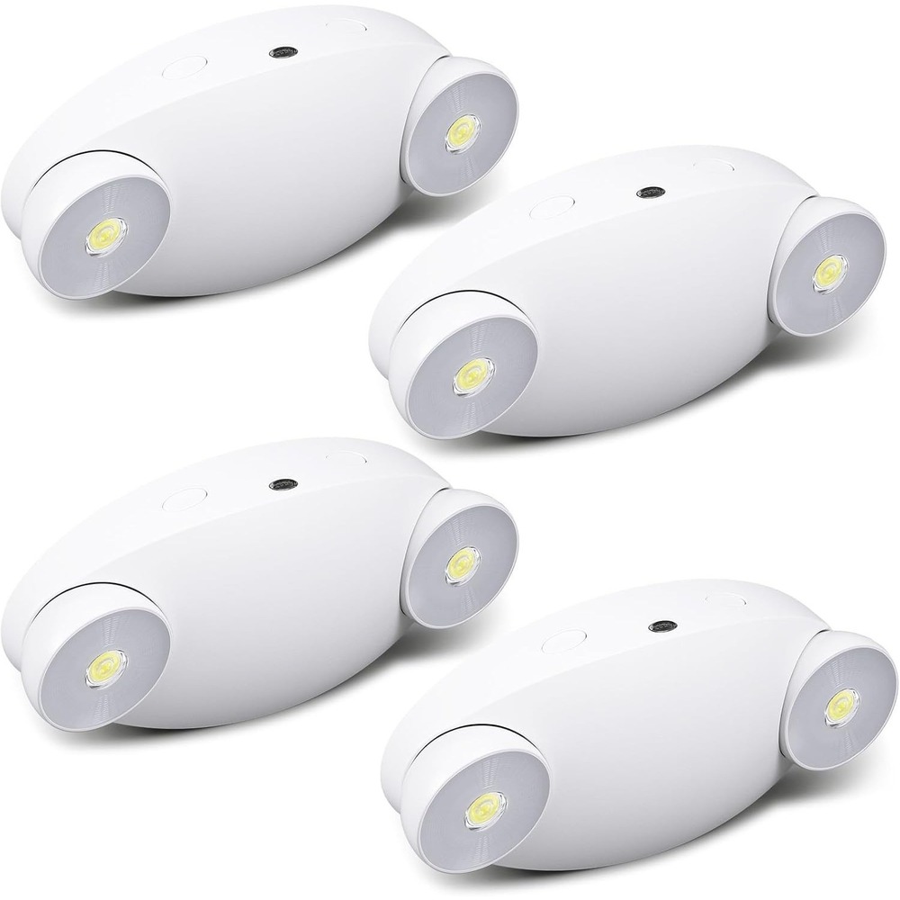 4PCS LED Emergency Light Fixture Battery Backup UL 120-277V